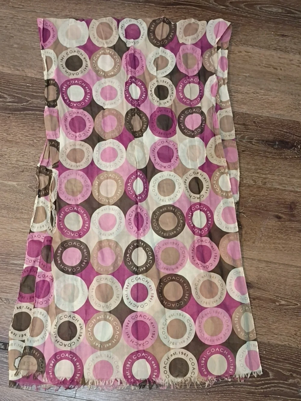 Coach Y2k Cotton Scarf Purple Brown Combo